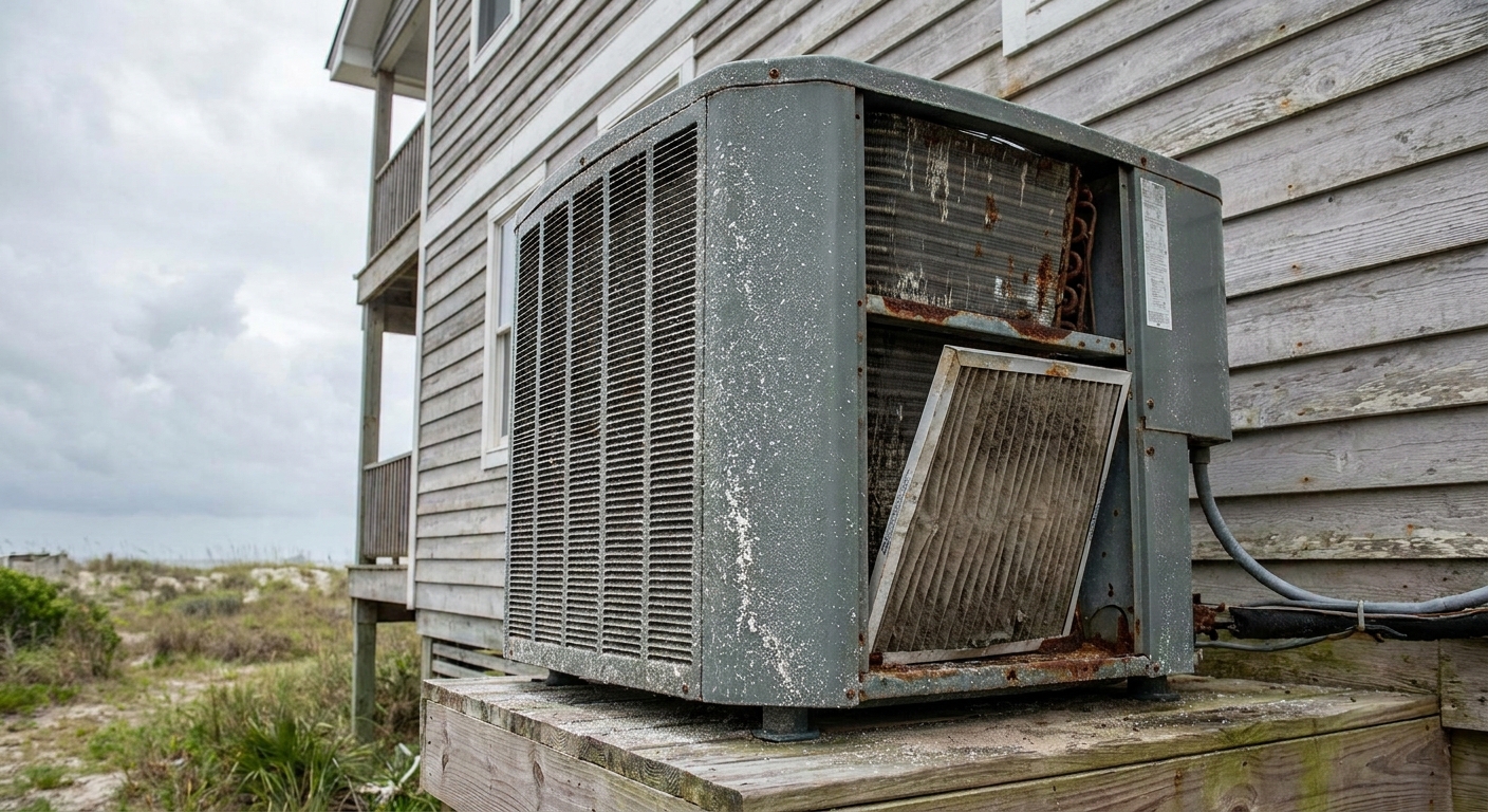 Poor airflow causing frozen evaporator coils and HVAC damage in Pawleys Island