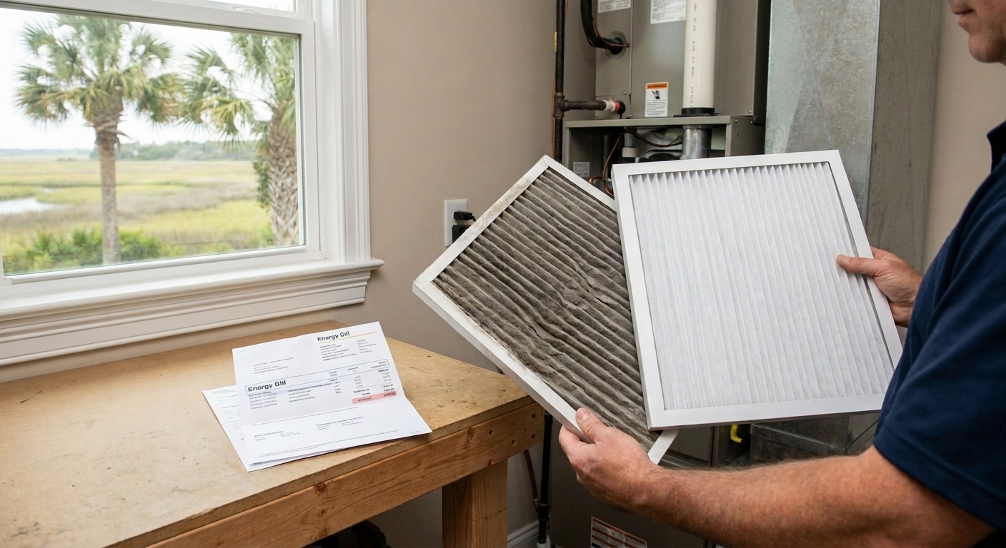 Dirty HVAC filter causing higher energy bills in Murrells Inlet